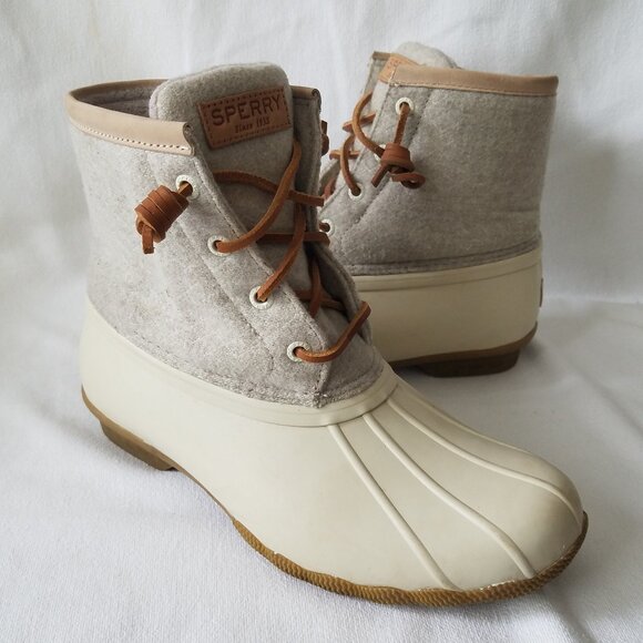 Women's Sperry Saltwater Wool Duck Boots Size 7 STS82473 Thinsulate - Picture 1 of 10